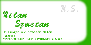 milan szmetan business card